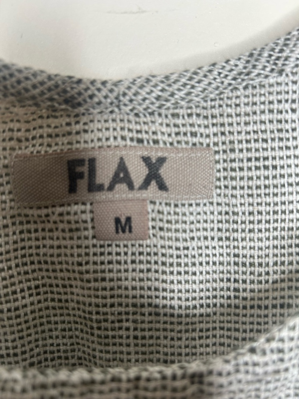 Flax Blousy Black Cream 100% Linen Tank Top Pockets Size M - Picture 2 of 7